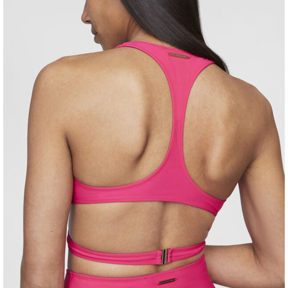 Stella McCartney Graphic Cutout Wrap Bikini Top | Hot Pink, Sz XS  $265 - Picture 6 of 8
